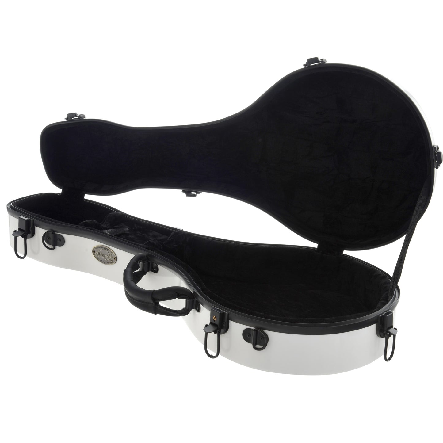 Full Inside and Side of Superior Deluxe Fiberglass A-Mandolin Case