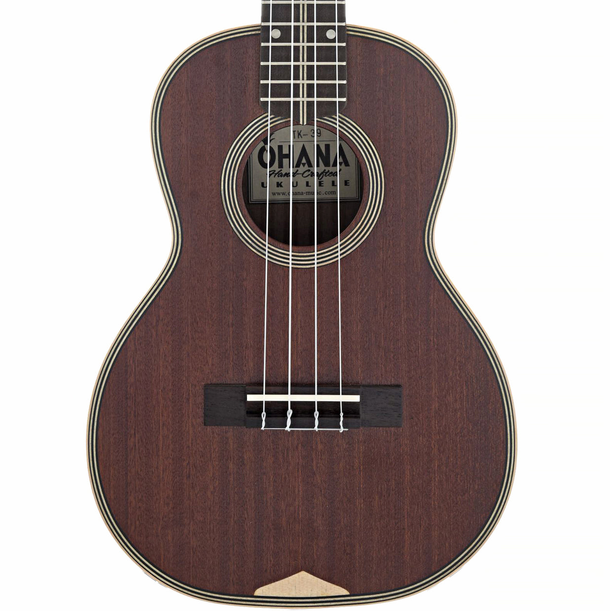 Front of Ohana Vintage TK-39 Premium Mahogany 3-M Style Tenor