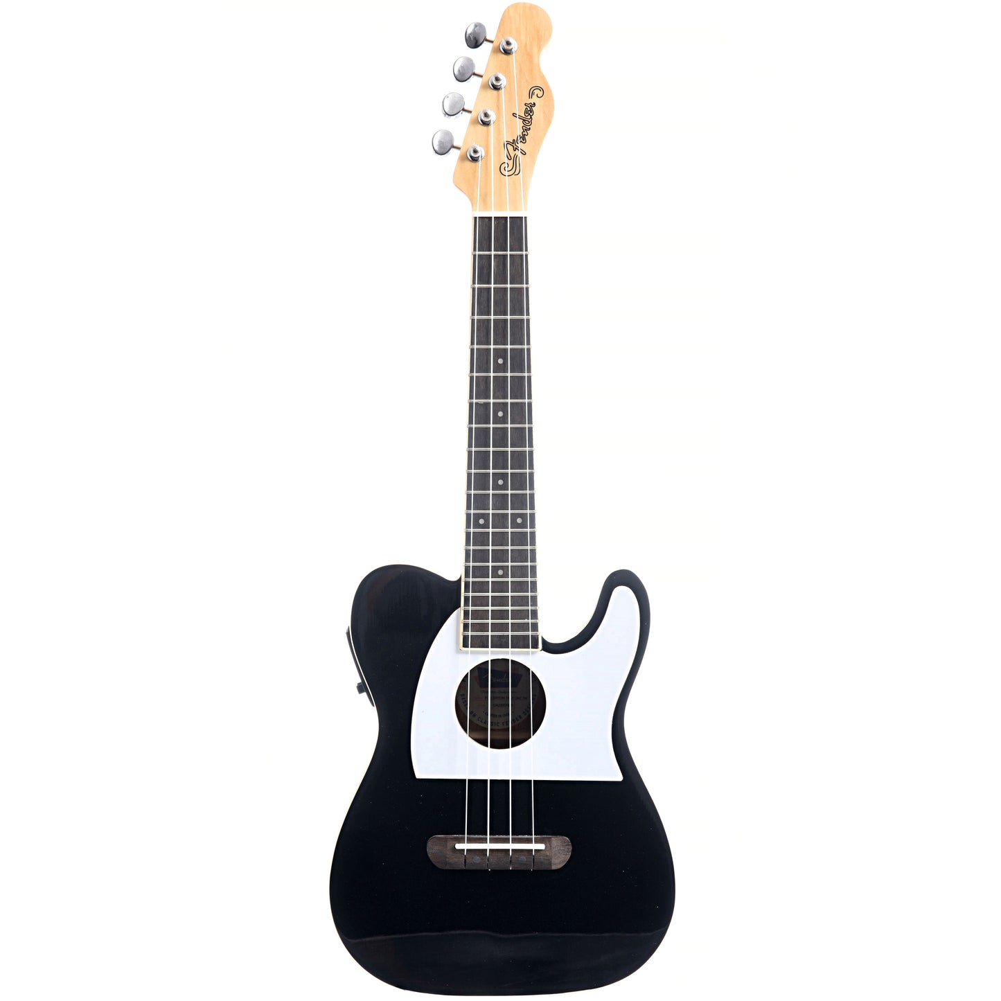 full front of Fender Fullerton Tele Ukulele, Black