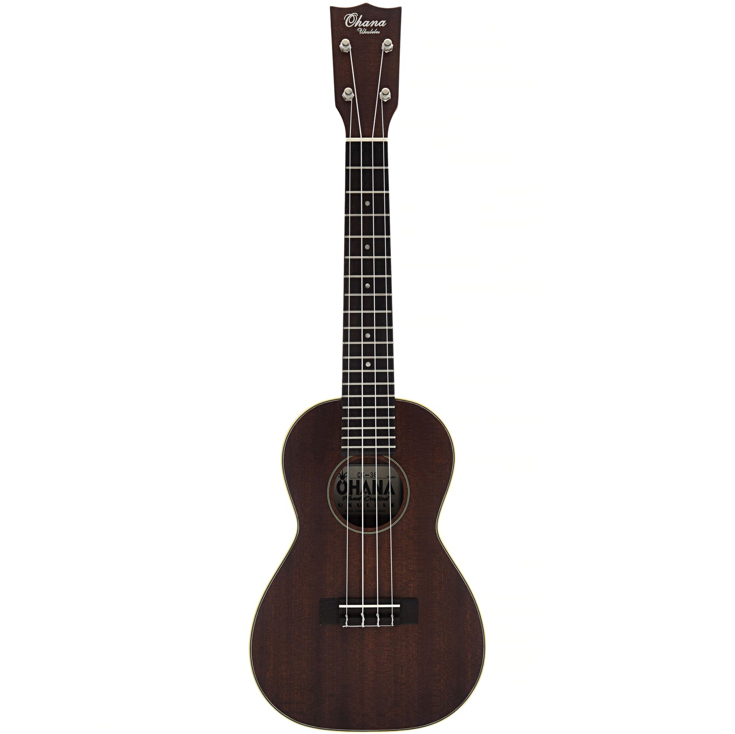 Full Front of Ohana Vintage CK-38 Premium-Grade Mahogany Concert