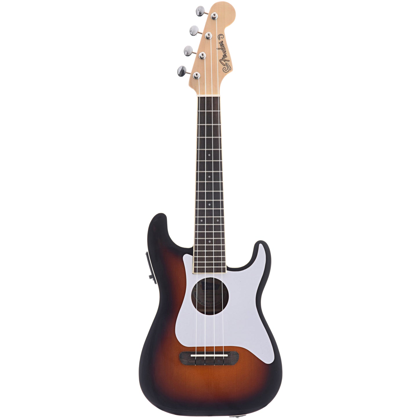 Full front of Fender Fullerton Strat Ukulele, Sunburst