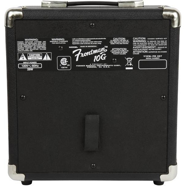 Back of Fender Frontman 10G Amplifier