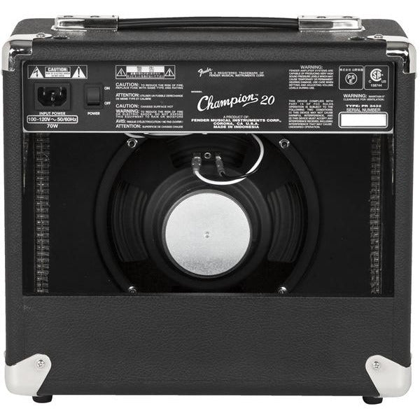 Back of Fender Champion 20 Combo Amplifier