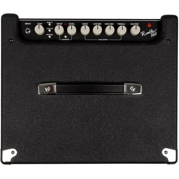 Top of Fender Rumble 100 Bass Combo Amplifier