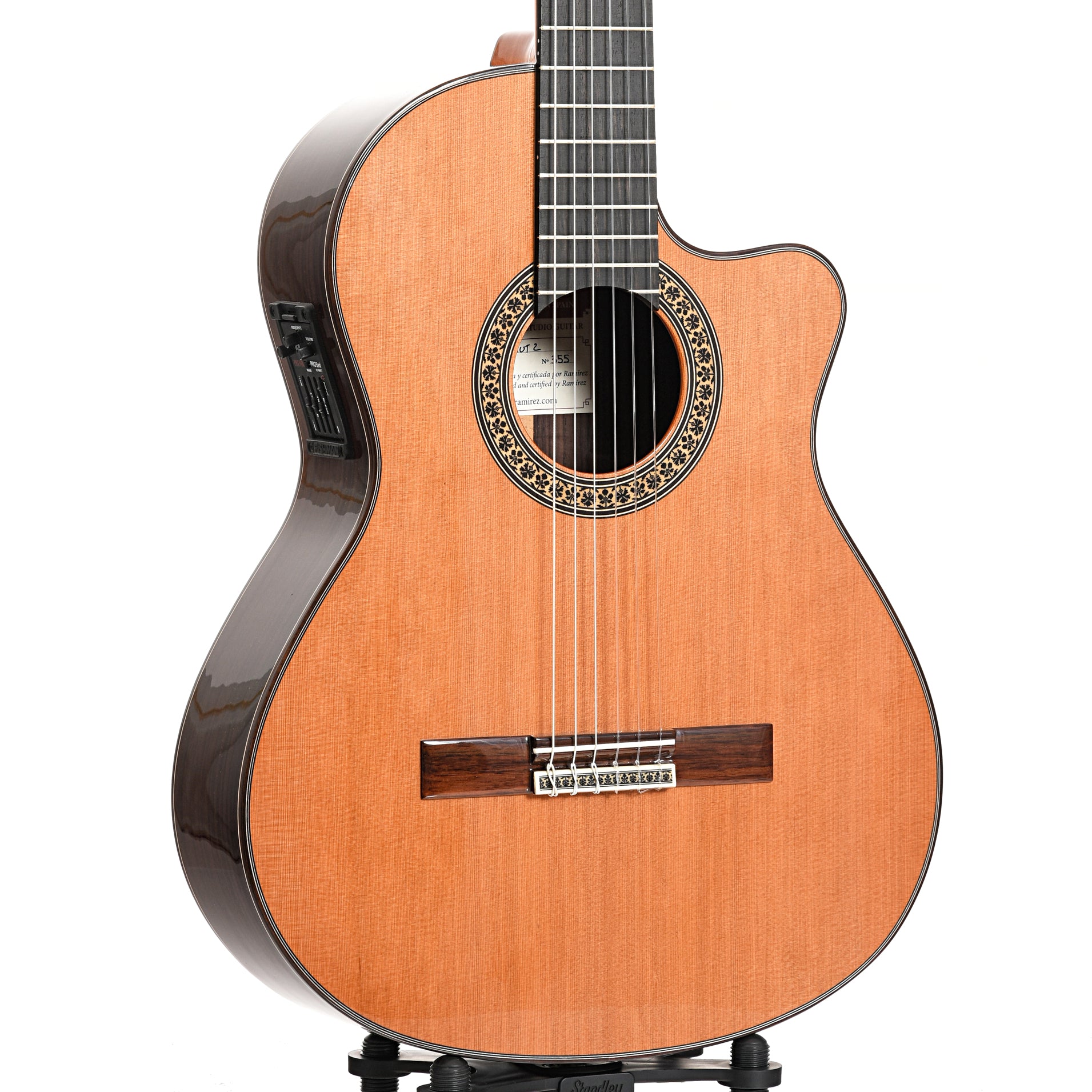 Image 4 of Jose Ramirez Cutaway 2 Studio Classical Guitar and Case, Cedar Top, with Pickup - SKU# RAMCUT2CE : Product Type Classical & Flamenco Guitars : Elderly Instruments