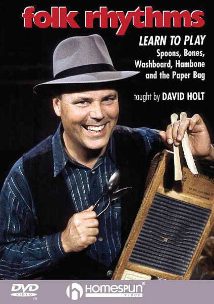 Image 1 of DVD - Folk Rhythms: Learn to Play Spoons, Bones, Washboard, Hambone and the Paper Bag - SKU# 300-DVD86 : Product Type Media : Elderly Instruments