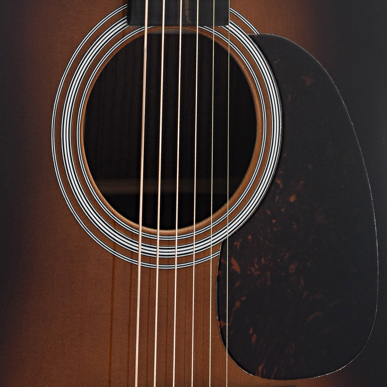 Soundhole and Pickguard of Martin HD-28 Sunburst Guitar