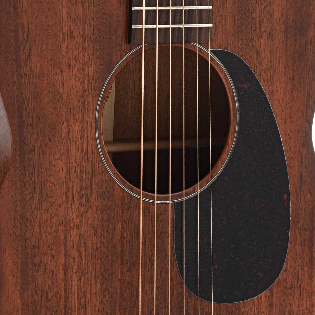 Soundhole and Pickguard of Martin 000-15SM Mahogany Guitar
