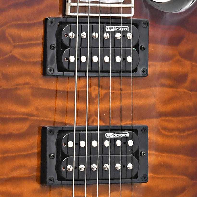 pickups of ESP LTD Viper-256 Electric Guitar, Quilted Maple Dark Brown Sunburst