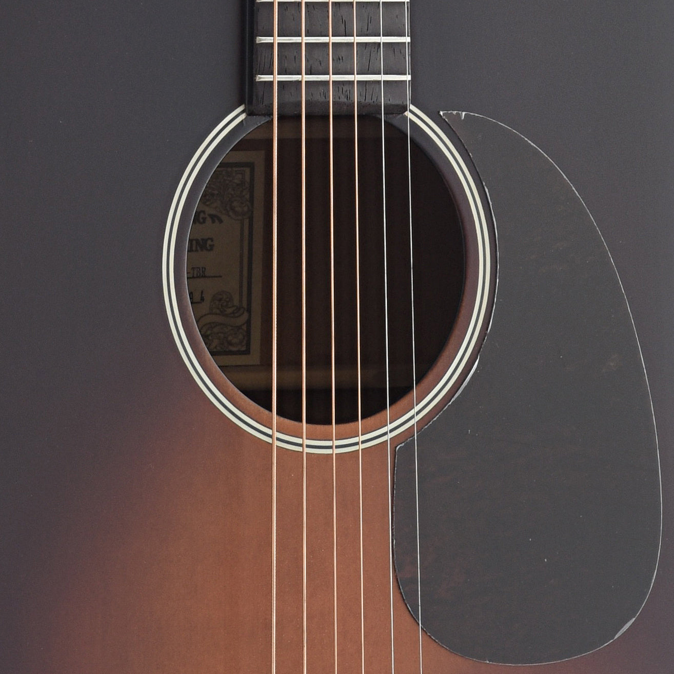 Soundhole and Pickguard of Recording King Series 11 All Solid Dreadnought Acoustic-Electric Guitar