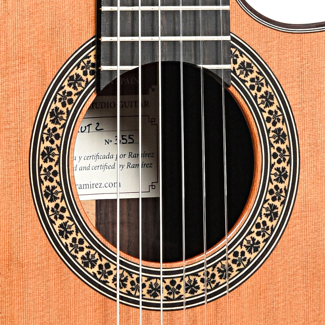 Image 6 of Jose Ramirez Cutaway 2 Studio Classical Guitar and Case, Cedar Top, with Pickup - SKU# RAMCUT2CE : Product Type Classical & Flamenco Guitars : Elderly Instruments