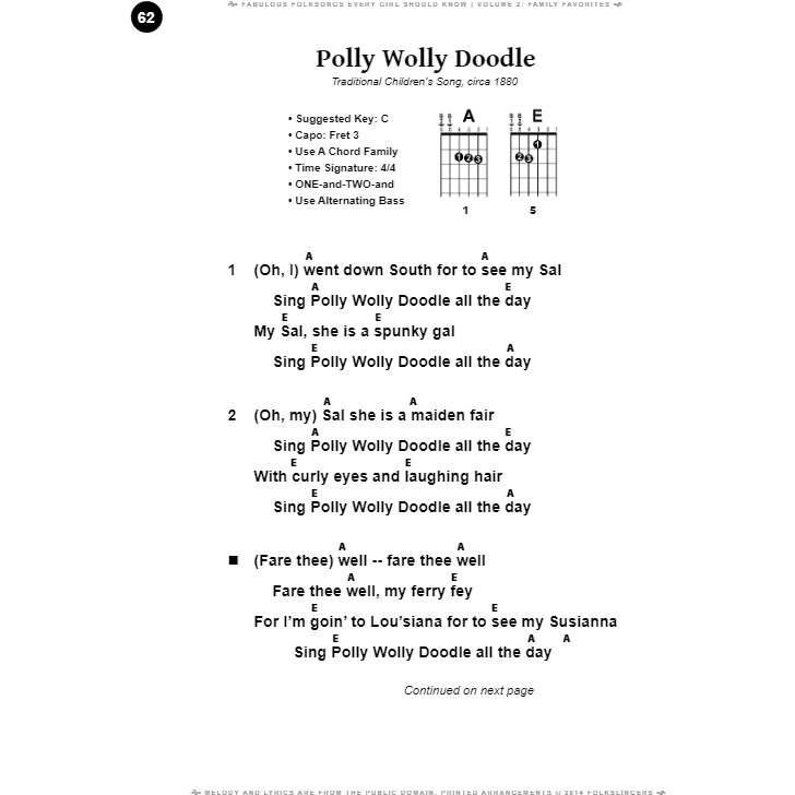Image 2 of Fabulous Folksongs Every Girl Should Know - Volume Two: Family Favorites - SKU# 459-2 : Product Type Media : Elderly Instruments