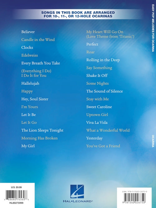 Image 5 of Easy Pop Melodies for Ocarina - SKU# 49-275999 : Product Type Media : Elderly Instruments