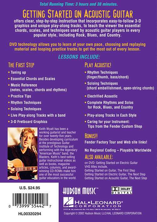 Image 2 of DVD - Fender Presents Getting Started On Acoustic Guitar - SKU# 49-DVD320294 : Product Type Media : Elderly Instruments