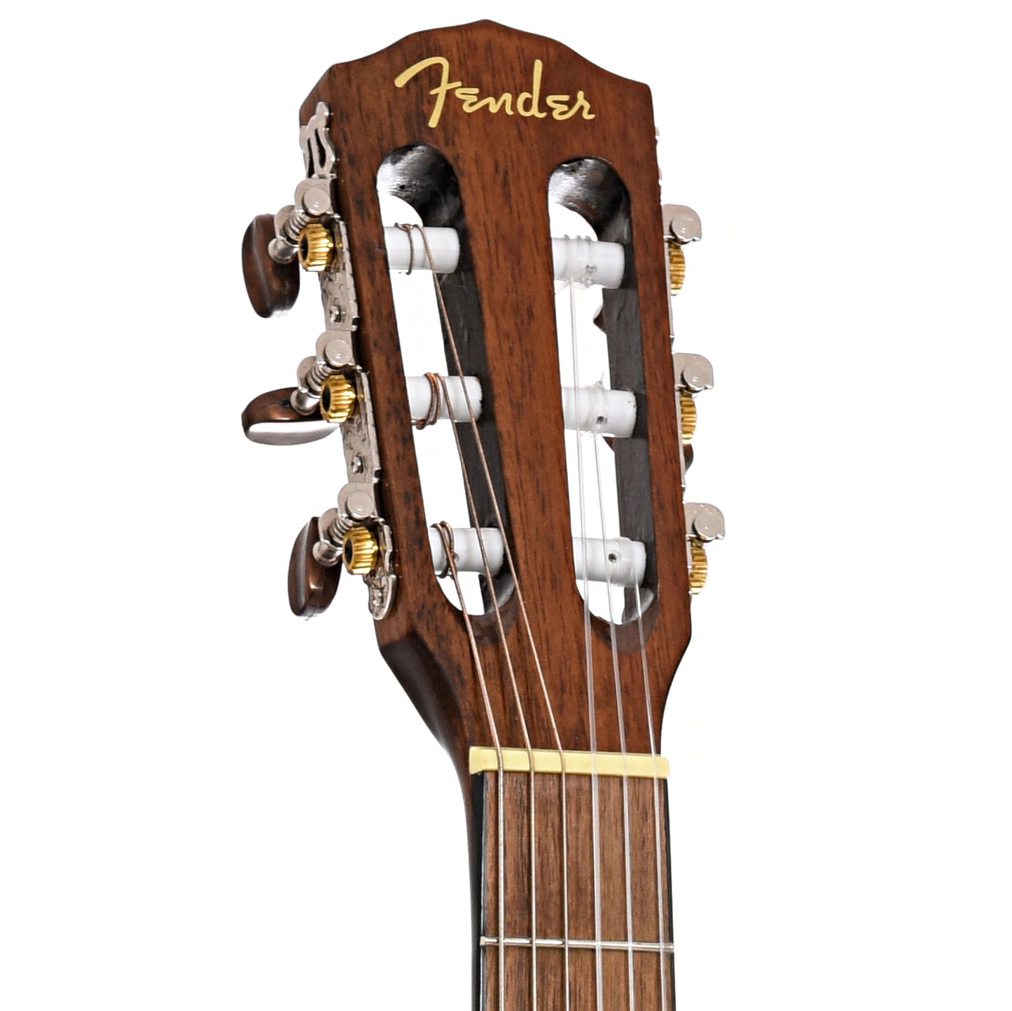 Front headstock of Fender CN-60S Classical, Natural Finish