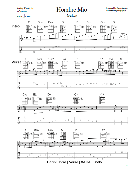 Image 2 of The Oscar Alemán Play-Along Songbook, Vol. 1 - SKU# 811-1 : Product Type Media : Elderly Instruments