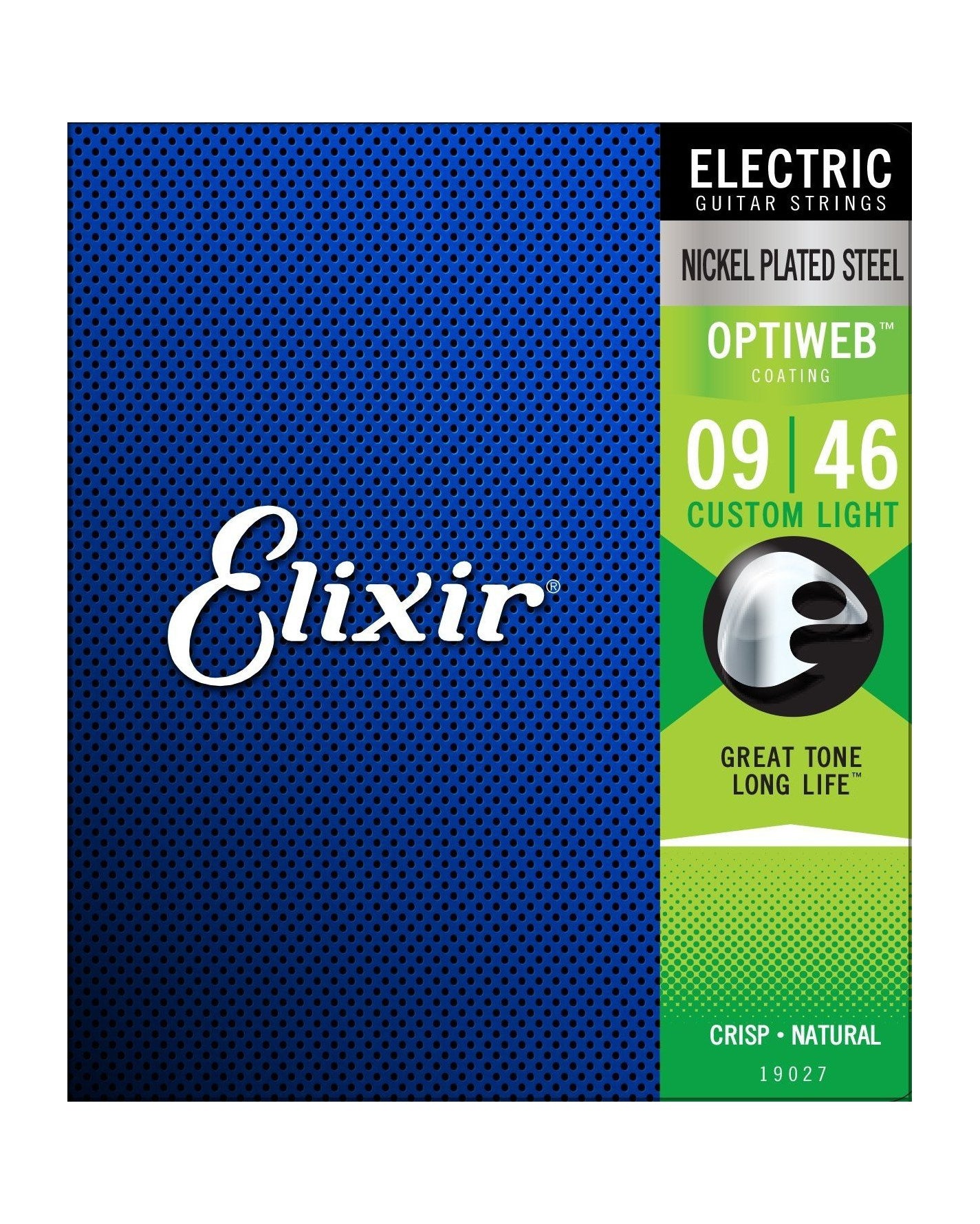 Image 1 of Elixir 19027 Optiweb Coated Nickel Plated Steel Custom Light 6-String Electric Guitar Strings - SKU# 19027 : Product Type Strings : Elderly Instruments