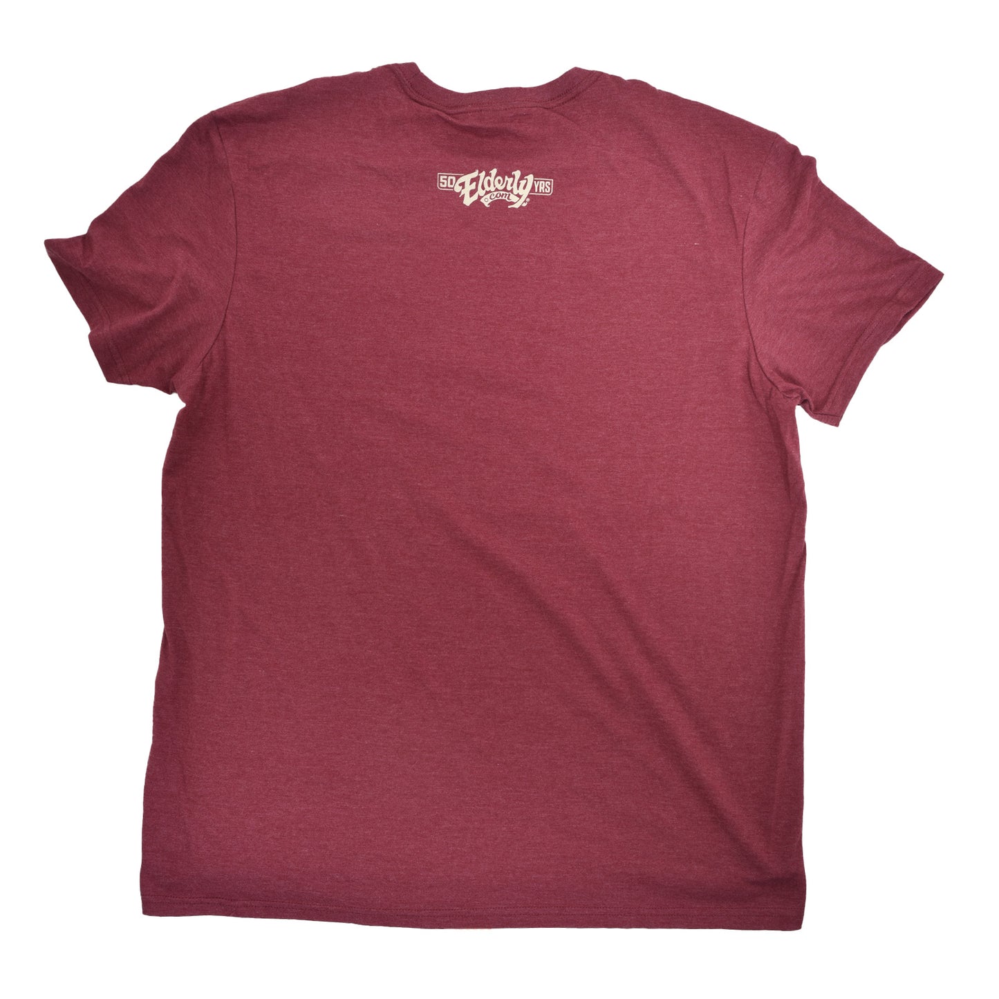 Image 3 of ELDERLY 50TH ANNIVERSARY LOGO TEE HEATHERED CARDINAL (VARIOUS SIZES)- SKU# TEE89-HC-M : Product Type Accessories & Parts : Elderly Instruments