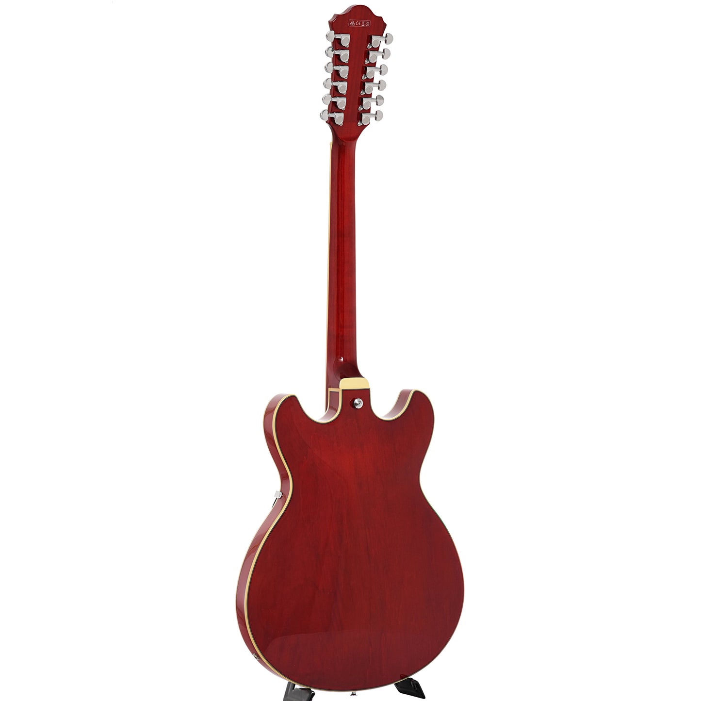 Full back and side of Ibanez Artcore AS7312 SemiHollowbody 12String Transparent Red