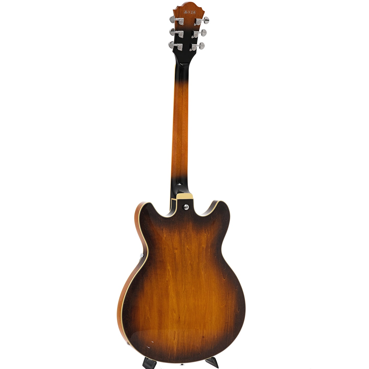 Full back and side of Ibanez Artcore AS73 Semi-Hollowbody, Tobacco Brown
