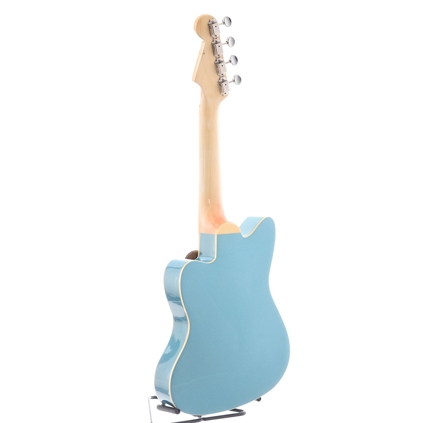 Full Back and Side of Fender Fullerton Jazzmaster Ukulele, Tidepool