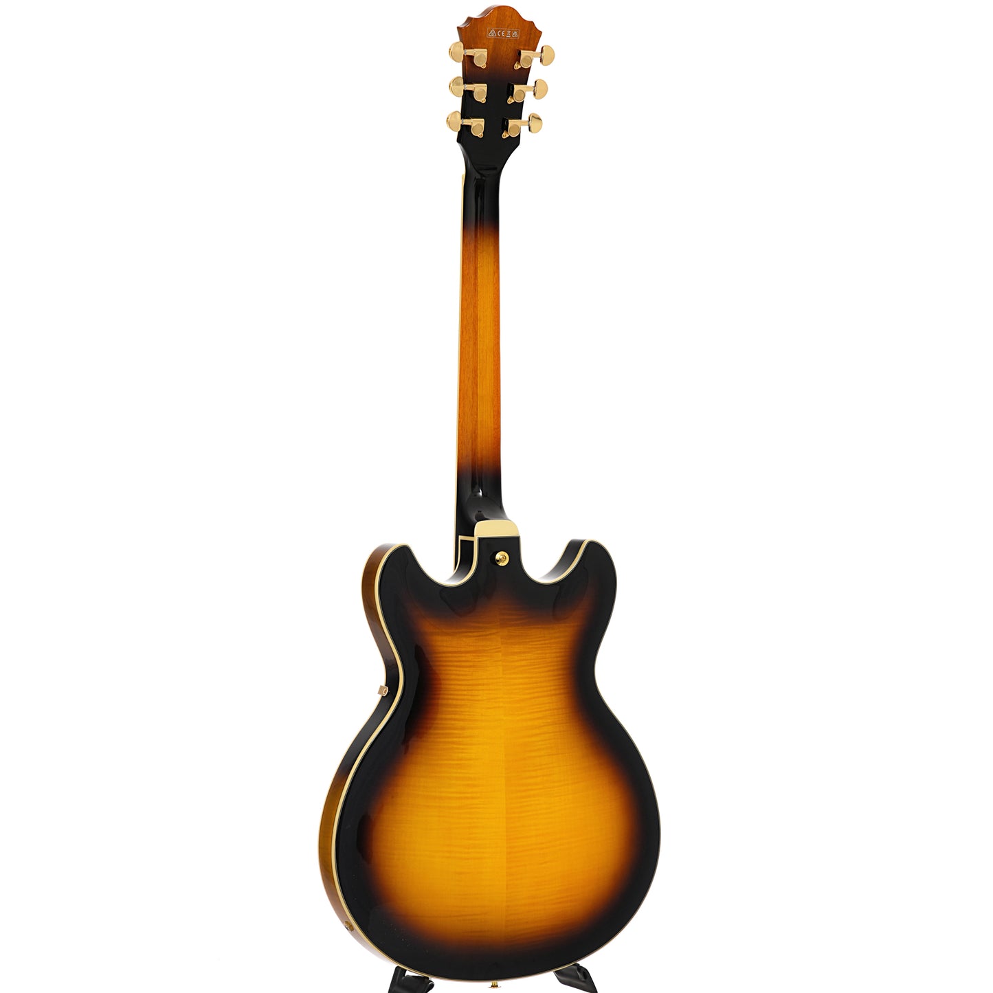 Full back and side of Ibanez Artcore Expressionist AS93FM Antique Yellow Sunburst