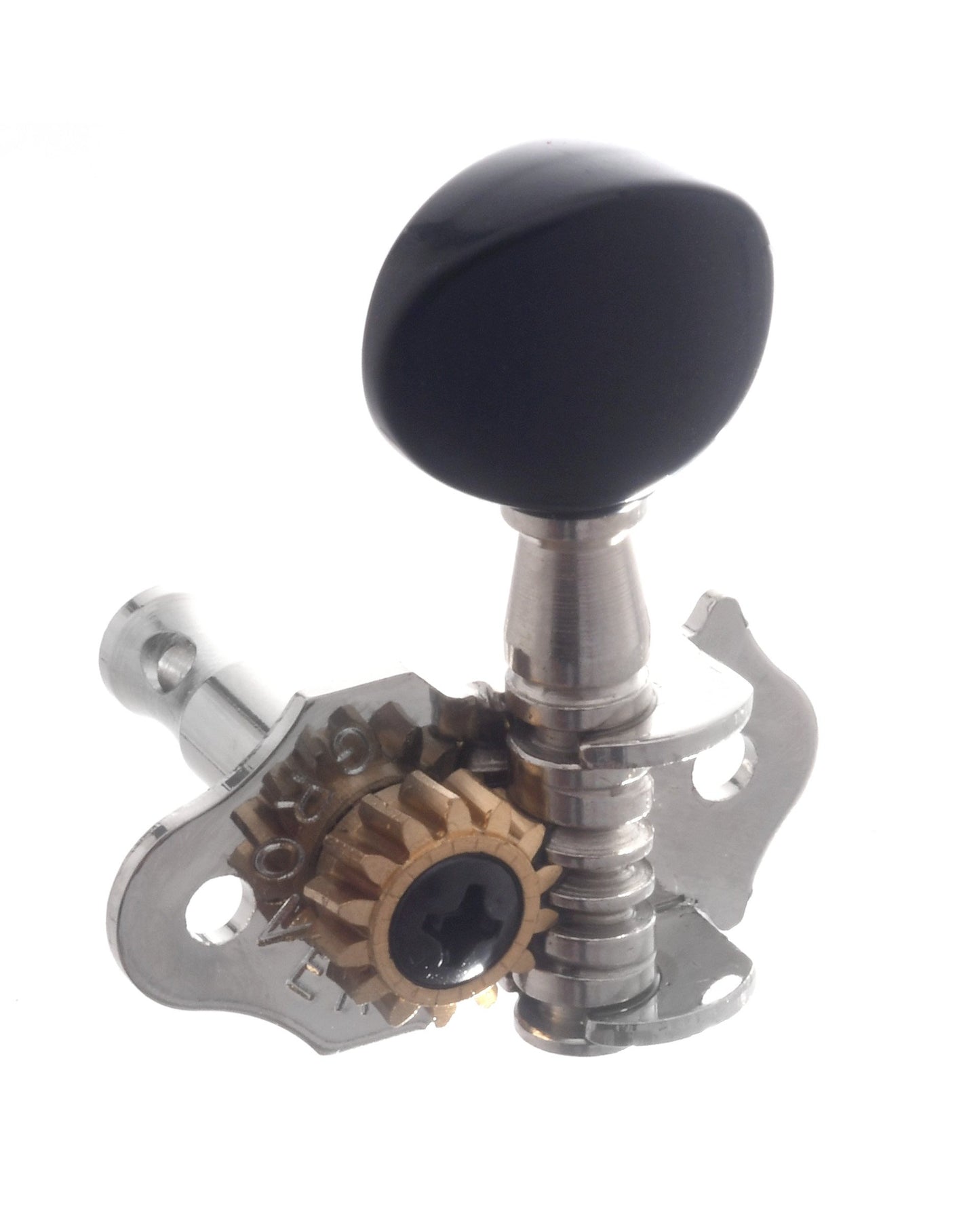 Image 1 of Grover Sta-Tite Geared Ukulele Tuners, Nickel Finish with Black Buttons - SKU# 9NB : Product Type Accessories & Parts : Elderly Instruments