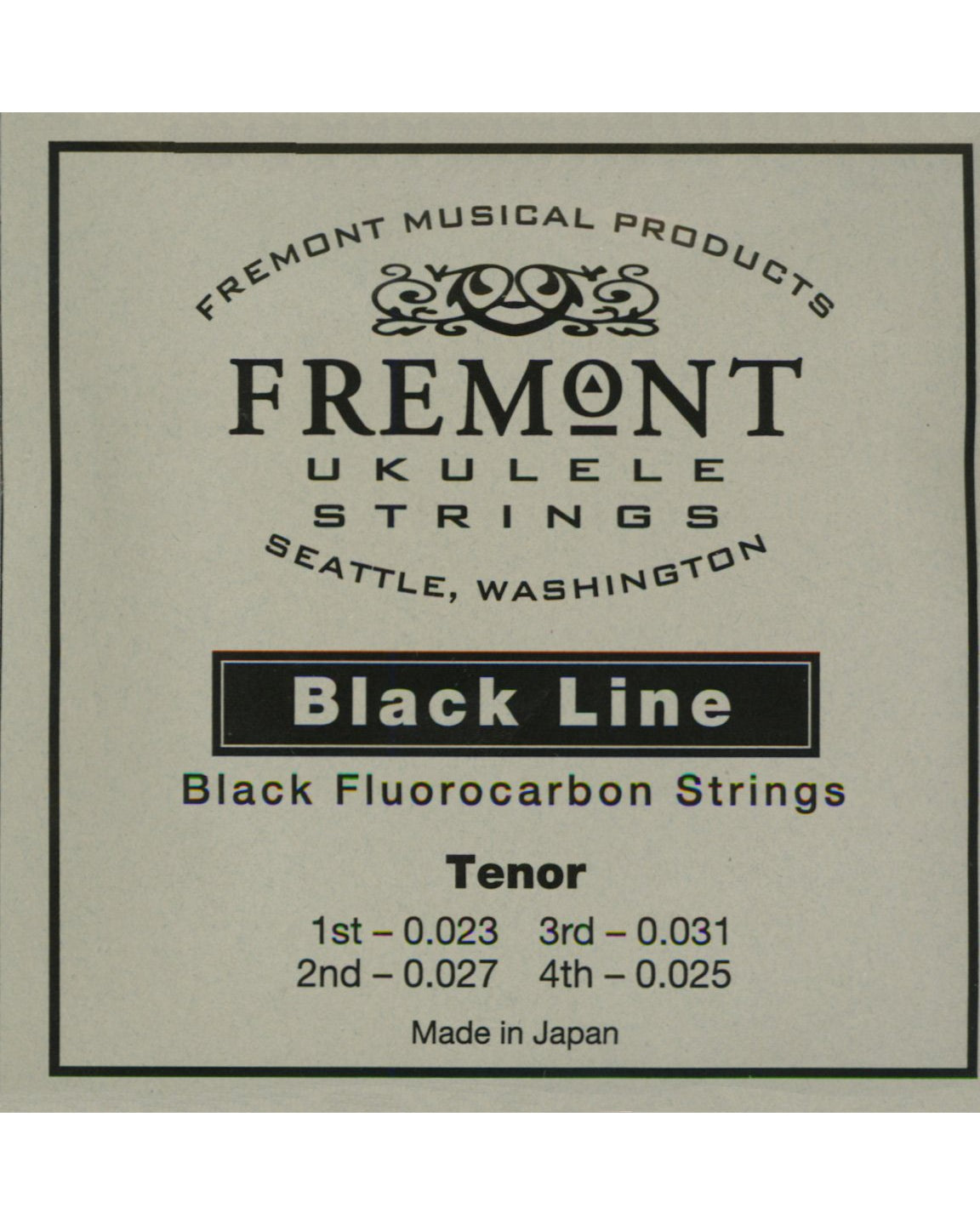 Front of Fremont Blackline Fluorocarbon Tenor Ukulele String Set, Standard G-C-E-A Tuning