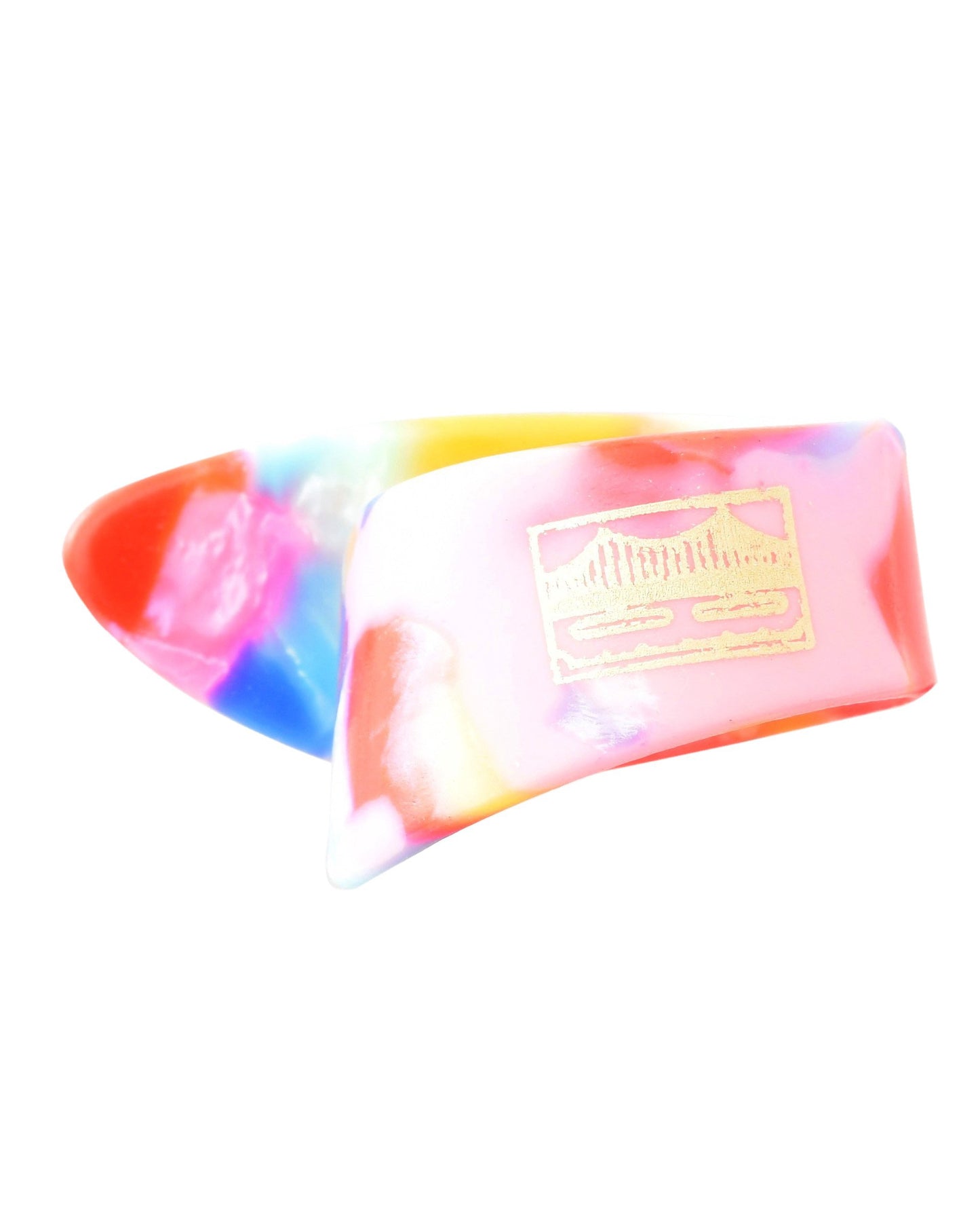 Front of Golden Gate Thumbpick, Multi-Colored, Large