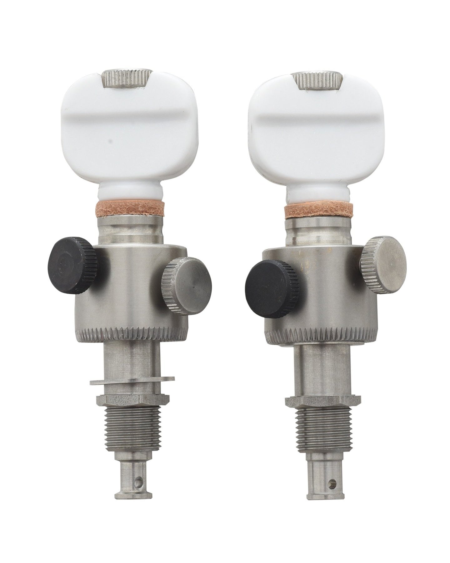 Front of Bill Keith Stainless Steel D-Tuners, for 2nd & 3rd strings