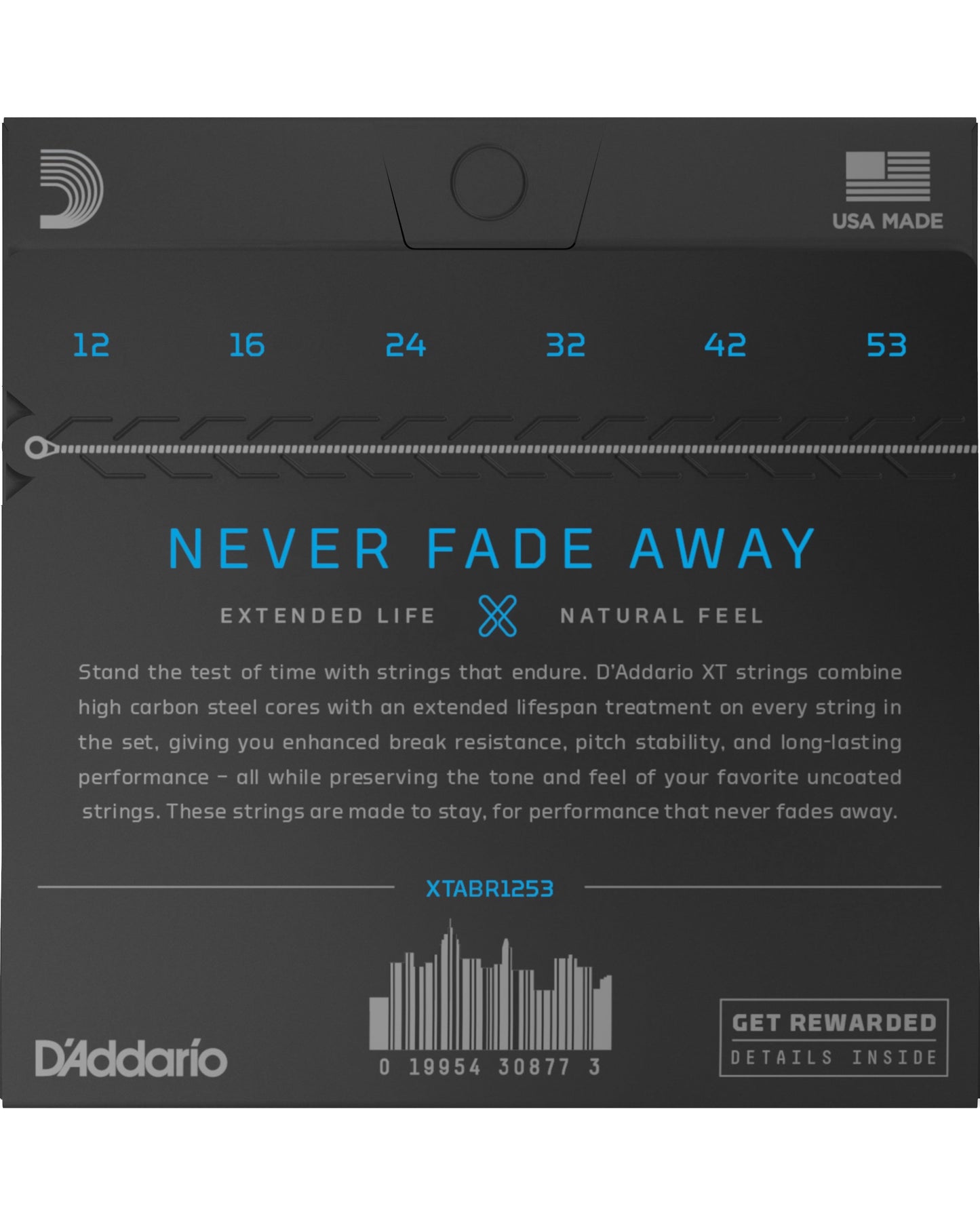 Image 2 of D'Addario XT 80/20 Bronze Regular Light Gauge Acoustic Guitar Strings - SKU# XTABR1253 : Product Type Strings : Elderly Instruments