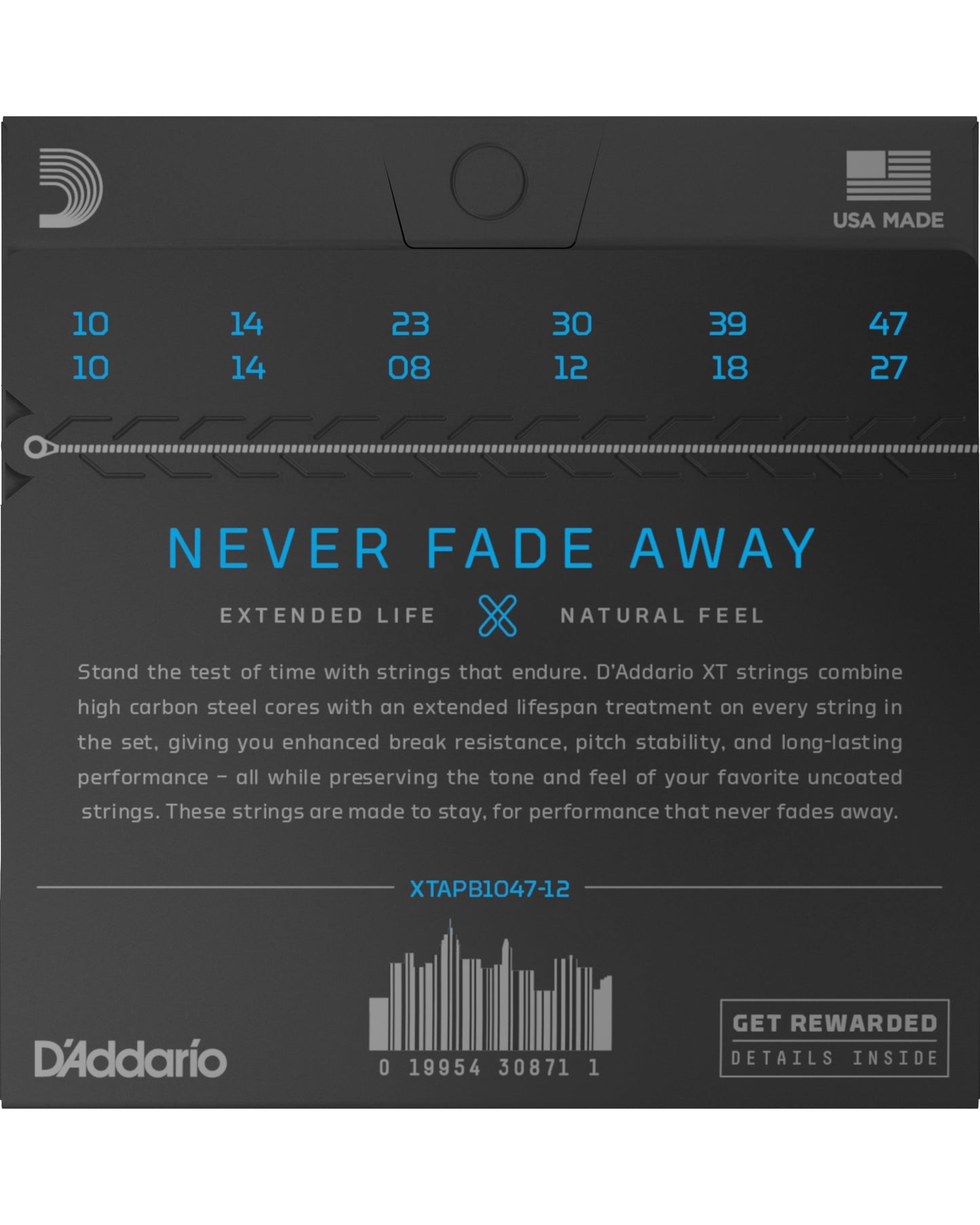 Image 2 of D'Addario XT Phosphor Bronze Light Gauge 12-String Acoustic Guitar Strings - SKU# XTAPB104712 : Product Type Strings : Elderly Instruments