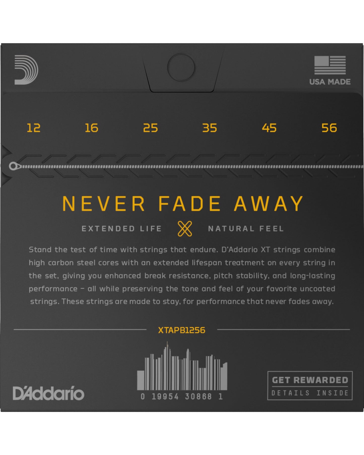 Image 2 of D'Addario XT Phosphor Bronze Light Top/Medium Bottom Gauge Acoustic Guitar Strings - SKU# XTAPB1256 : Product Type Strings : Elderly Instruments