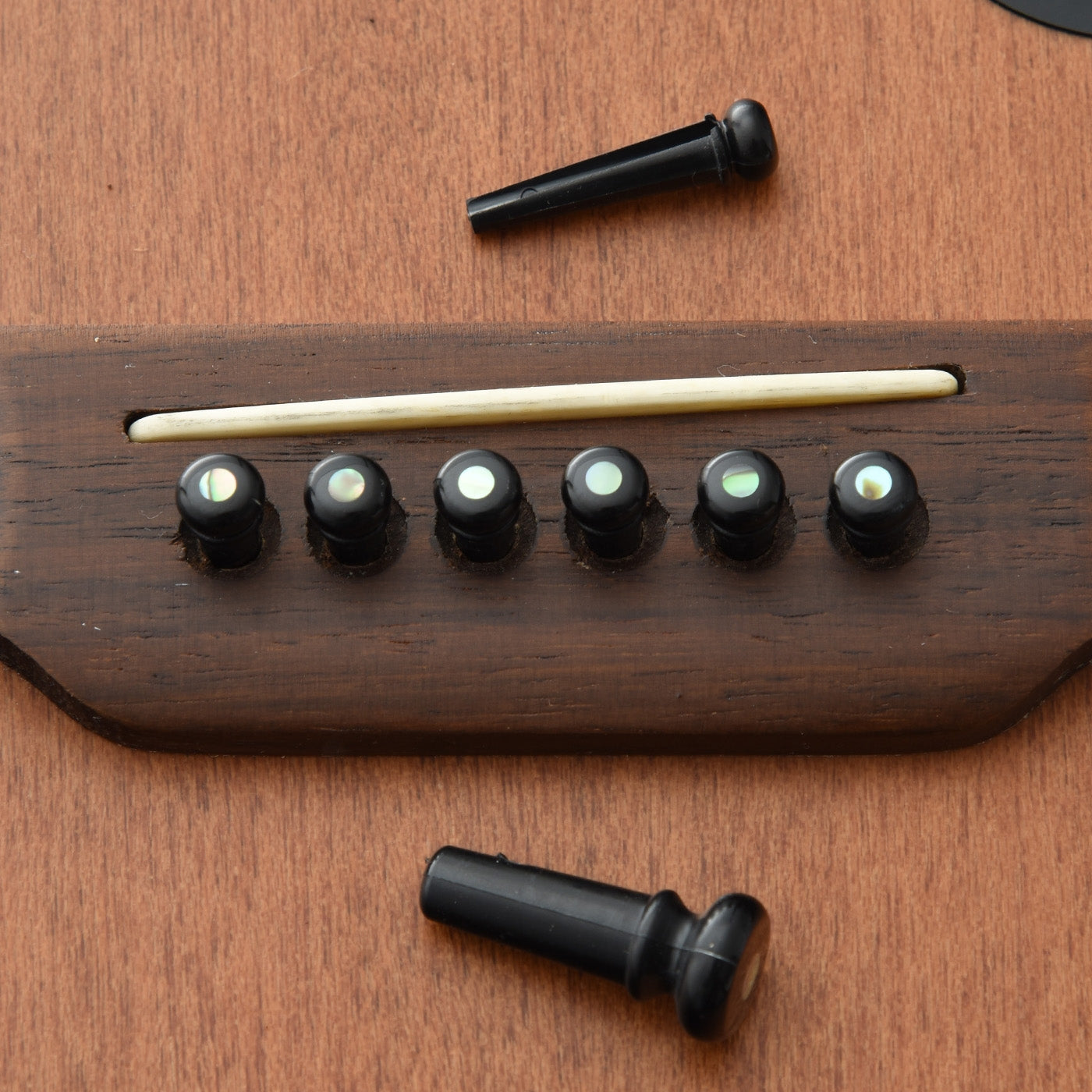 Image 3 of Martin Bridge Pin Set, Black with Abalone Dot - SKU# GA42 : Product Type Accessories & Parts : Elderly Instruments