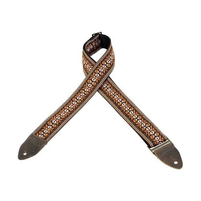 Levy 2" Jacquard Weave Guitar Strap with Hootenanny Design crossed