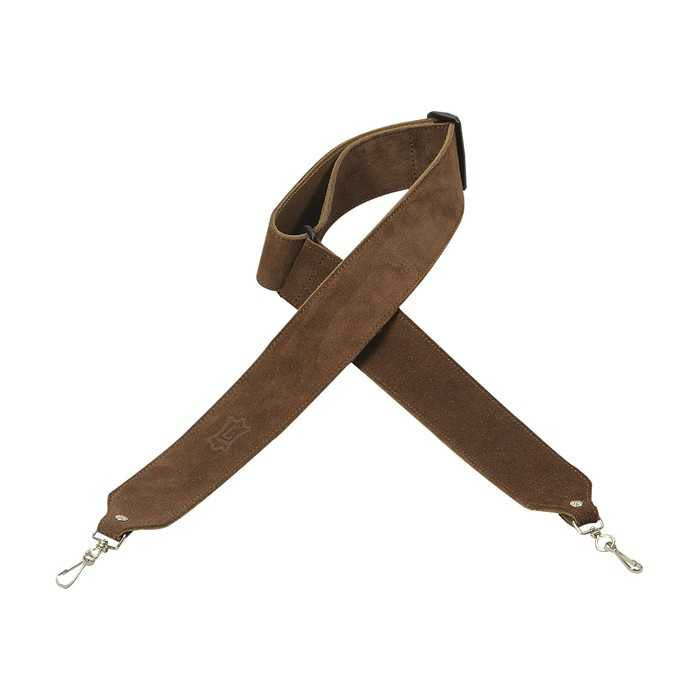 Levy 2" Suede Leather Banjo Strap Crossed