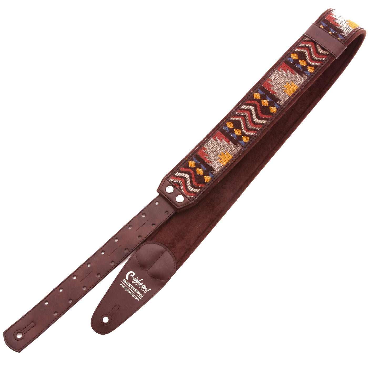 Back of Right On! Straps Mojo Azteca Guitar Strap