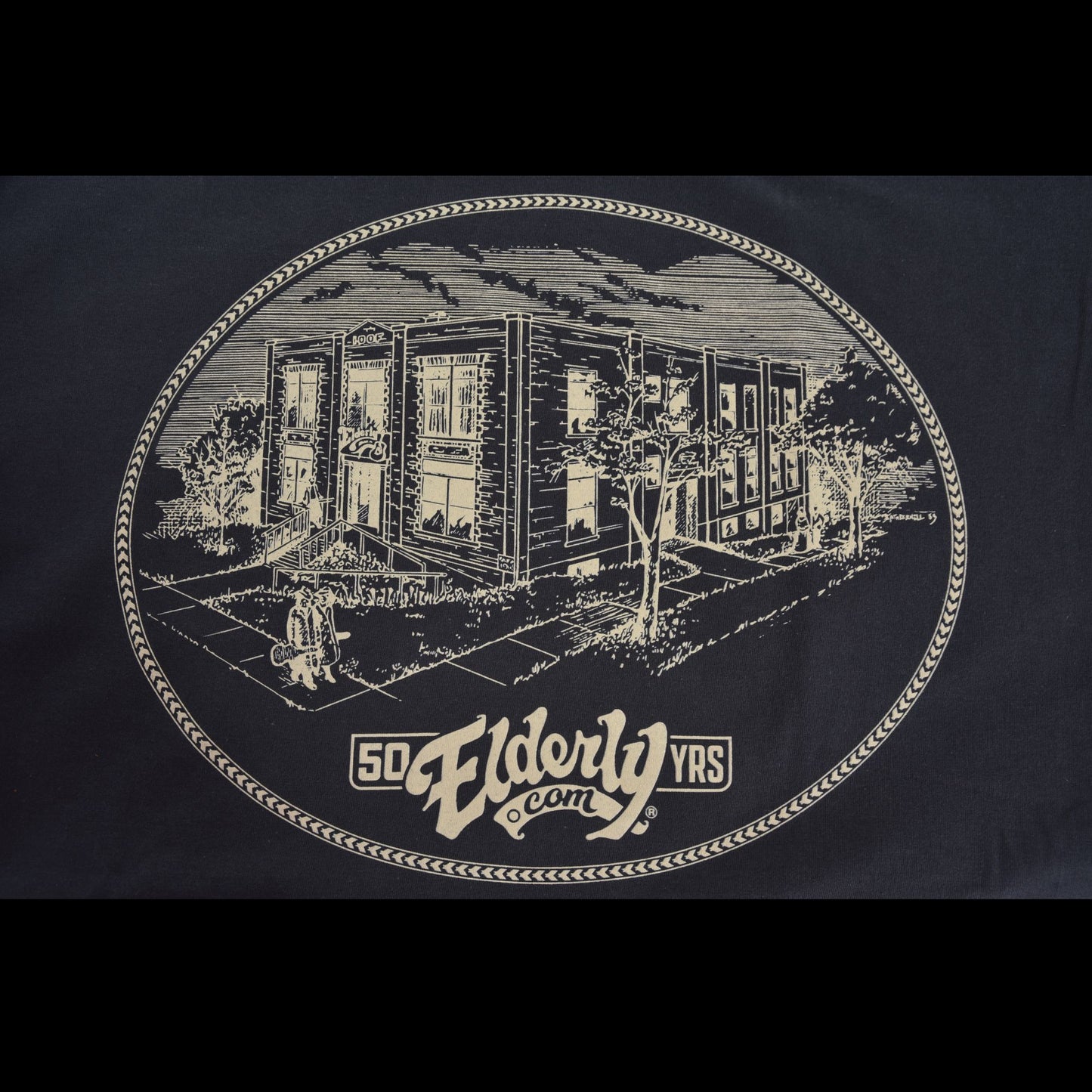 Image 5 of ELDERLY 50TH ANNIVERSARY LOGO TEE CHARCOAL (VARIOUS SIZES)- SKU# TEE89-CH-S : Product Type Accessories & Parts : Elderly Instruments