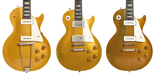 Three 1950s Gibson Les Paul Gold Tops Compared Side by Side