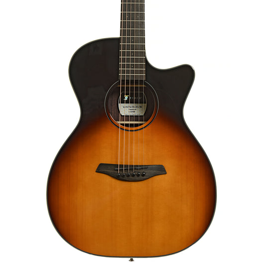 Front of Furch Spectra Plus OMc-ER a Siena Amber Acoustic Guitar