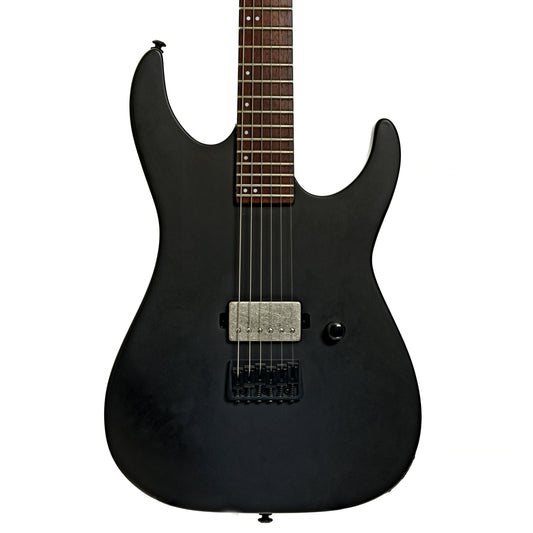 Front of ESP LTD M-201HT Electric Guitar, Black Satin