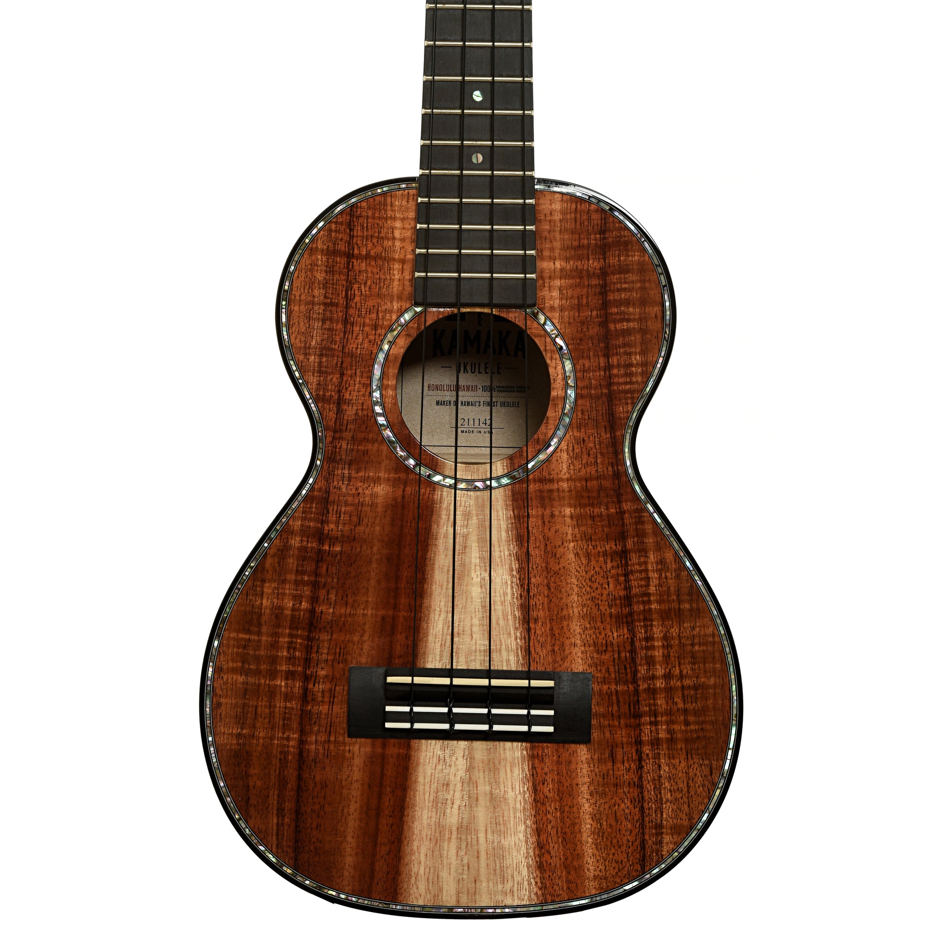 Front of Kamaka HF-2 D2I Deluxe Concert Ukulele
