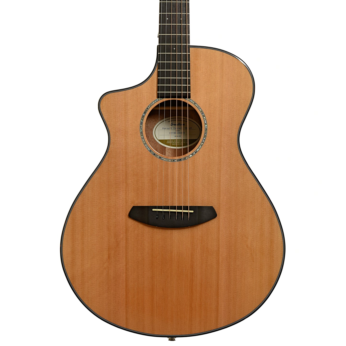 Front of Breedlove Pursuit Concert CE Left Handed Acoustic Guitar
