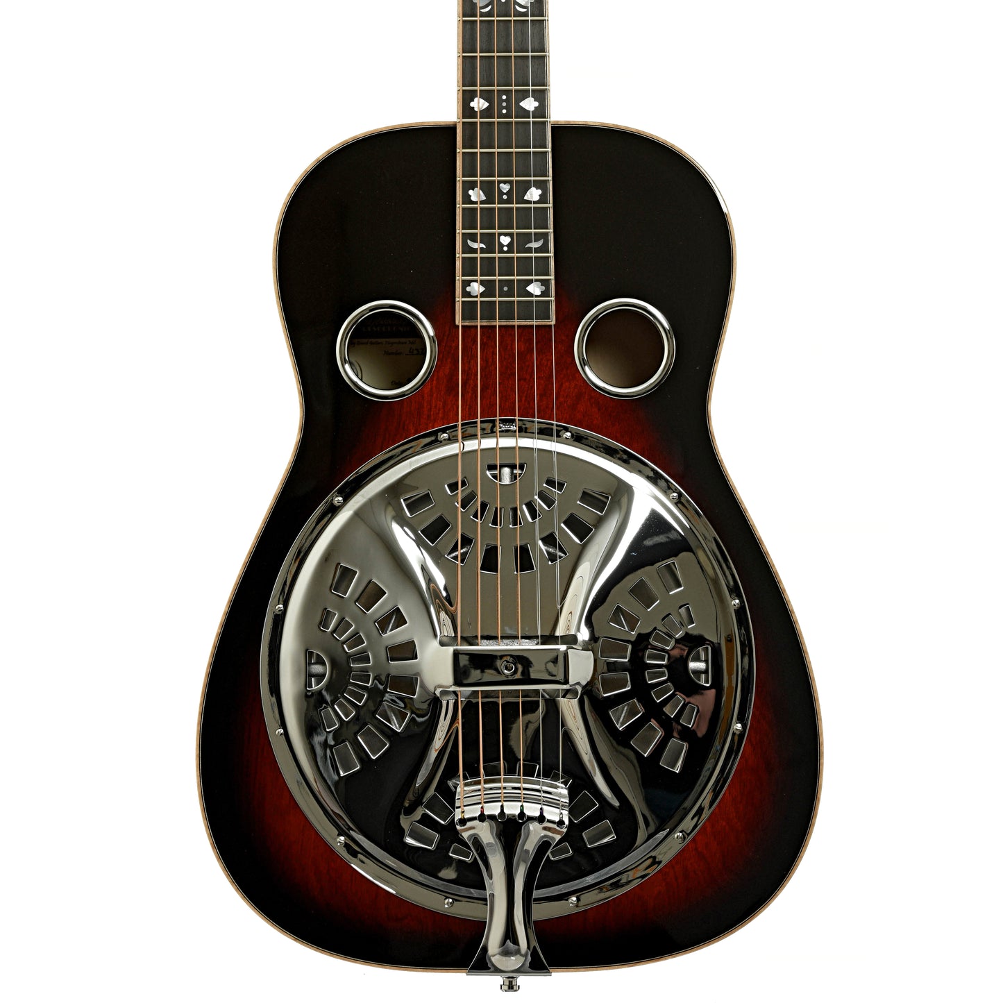 Front of Beard "Mike Auldridge" MA-6 Squareneck Resonator Guitar Scarlet Sunburst