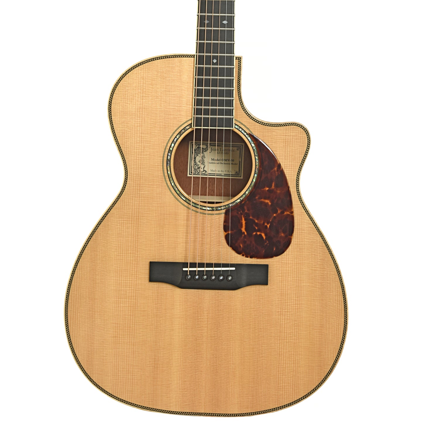 Front of Larrivee OMV-50 Acoustic Guitar 