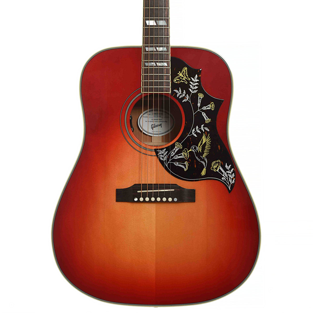 Front of Gibson Hummingbird Standard Acoustic Guitar & Case, Vintage Cherry Sunburst (HiFi Pickup)
