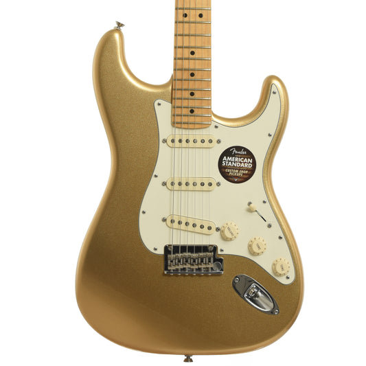 Front of Fender FSR 60th Anniversary American Standard Stratocaster Aztec Gold Electric Guitar 