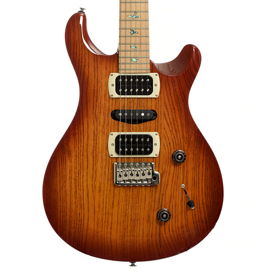 Front of PRS SE Swamp Ash Special Electric Guitar & Gigbag, Vintage Sunburst