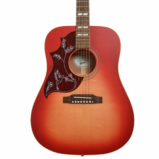 Front of Gibson Hummingbird Special Left-Handed Acoustic Guitar & Case, Vintage Cherry Sunburst