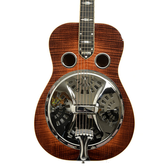 Front of Scheerhorn L-body Maple Squareneck Resonator Guitar